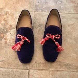J.Crew Velvet flat shoes